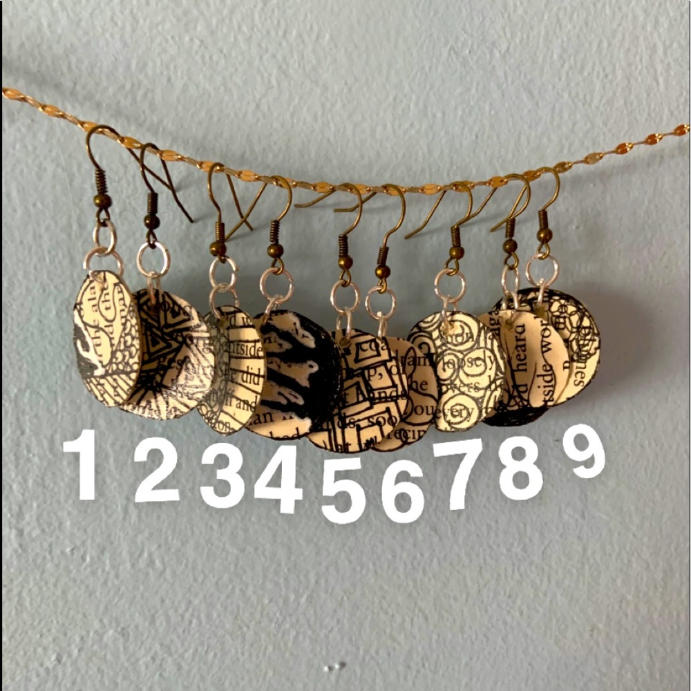 Hypoallergenic book art earrings!